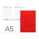 AGENDA ENCUADERNADA LIDERPAPEL CRETA 150X210 MM 2026 SEMANA VISTA ROJO PAPEL 70 GR