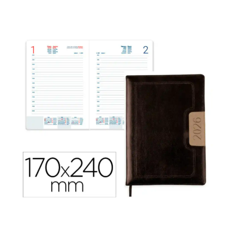AGENDA ENCUADERNADA LIDERPAPEL DORIOS 170X240 MM 2026 DIA PAGINA DESIGN 1 PAPEL 70 GR