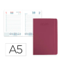 AGENDA ENCUADERNADA LIDERPAPEL MYKONOS 150X210 MM 2026 DIA PAGINA GRANATE PAPEL 70 GR FSC