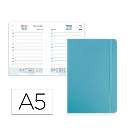 AGENDA ENCUADERNADA LIDERPAPEL MYKONOS 150X210 MM 2026 DIA PAGINA DESIGN 6 PAPEL 70 GR