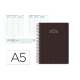AGENDA ESPIRAL LIDERPAPEL CLASSIC A5 2026 SEMANA VISTA NEGRO PAPEL 70 GR FSC