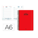 AGENDA ESPIRAL LIDERPAPEL CLASSIC A6 2026 DIA PAGINA ROJO PAPEL 70 GR FSC