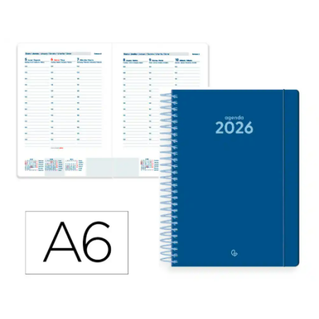 AGENDA ESPIRAL LIDERPAPEL GAZI A4 2026 DIA PAGINA ROSA PAPEL 70 GR FSC