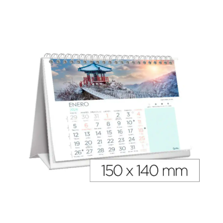 CALENDARIO ESPIRAL TRIANGULAR LIDERPAPEL IMAGENES CIUDADES 2026 14X15 CM PAPEL 128 GR CON PEGATINAS