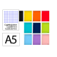 CUADERNO ESPIRAL LIDERPAPEL DIN A5 APAISADO SMART TAPA BLANDA 80H 75GR CUADRO 4MM CON MARGEN COLORES SURTIDOS