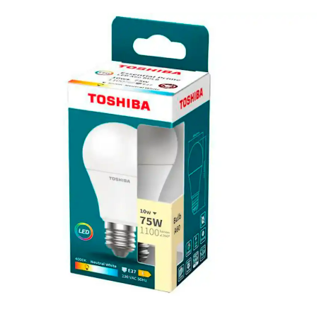 BOMBILLA LED TOSHIBA ESSENTIAL A60 E27 10W LUZ NEUTRA 4000K