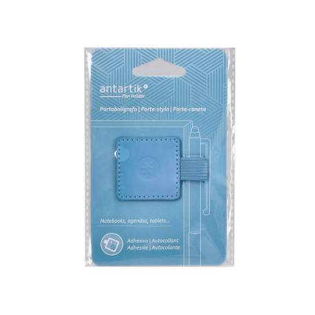 PORTABOLIGRAFO AUTOADHESIVO ANTARTIK PARA CUADERNO NOTE CON ELASTICO HASTA 15 MM GROSOR 80 MM AZUL CLARO 40X40
