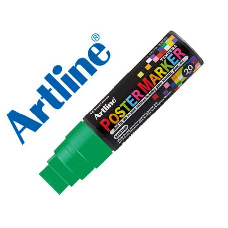 ROTULADOR ARTLINE POSTER MARKER EPP-20 PUNTA RECTANGULAR 20 MM COLOR VERDE FLUOR