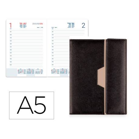 AGENDA ANILLAS LIDERPAPEL NERO 150X210 MM 2026 DIA PAGINA PAPEL 70 GR FSC