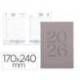 AGENDA ENCUADERNADA LIDERPAPEL CRETA 170X240 MM 2026 DIA PAGINA GRIS PAPEL 70 GR