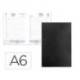 AGENDA ENCUADERNADA LIDERPAPEL CORFU A6 2026 DIA PAGINA NEGRO PAPEL 60 GR