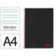 CUADERNO ESPIRAL LIDERPAPEL A4 WONDER TAPA PLASTICO 80H 90GR PAUTA ANCHA 3,5MM CON MARGEN COLOR NEGRO