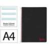 CUADERNO ESPIRAL LIDERPAPEL A4 WONDER TAPA PLASTICO 80H 90GR PAUTA ESTRECHA 2,5MM CON MARGEN COLOR NEGRO