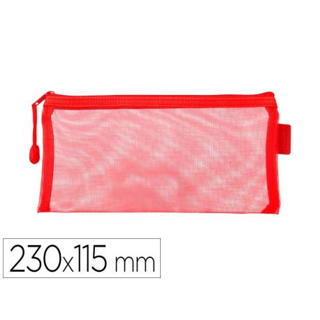BOLSA ZIPPER BAG LIDERPAPEL POLIESTER TRANSPIRABLE MULTIUSOS TICKET 230X115 MM ROJO