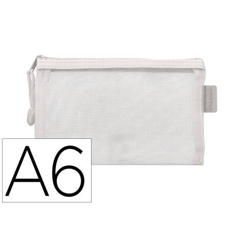 BOLSA ZIPPER BAG LIDERPAPEL POLIESTER TRANSPIRABLE MULTIUSOS DIN A6 BLANCO