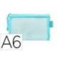 BOLSA ZIPPER BAG LIDERPAPEL POLIESTER TRANSPIRABLE MULTIUSOS DIN A6 AZUL PASTEL