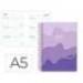 AGENDA ESCOLAR LIDERPAPEL 25-26 ESPIRAL MELTING MORADO SEMANA VISTA A5 BILINGÜE PAPEL FSC 80 GR