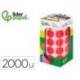 GOMETS LIDERPAPEL AUTOADHESIVO S CIRCULOS 20 MM ROJO ROLLO DE 2000 UNIDADES EN CAJA DE CARTON