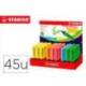 ROTULADOR STABILO BOSS FLUORESCENTE 70 EXPOSITOR DE 45 UNIDADES COLORES SURTIDOS