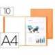Carpeta Beautone escaparate naranja con 10 fundas fijas Din a4