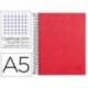 CUADERNO ESPIRAL LIDERPAPEL A5 MICRO PAPERCOAT TAPA FORRADA 140H 75 GR CUADRO5MM 5 BANDAS 6 TALADROS ROJO