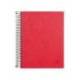 CUADERNO ESPIRAL LIDERPAPEL A5 MICRO PAPERCOAT TAPA FORRADA 140H 75 GR CUADRO5MM 5 BANDAS 6 TALADROS ROJO