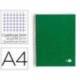 CUADERNO ESPIRAL LIDERPAPEL A4 MICRO PAPERCOAT TAPA FORRADA 140H 75 GR CUADRO5MM 5 BANDAS 4 TALADROS VERDE