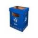 CONTENEDOR PAPELERA RECICLAJE LIDERPAPEL CARTON RECICLADO PARA PAPEL Y CARTON 450X350X650 MM 70 LITROS AZUL