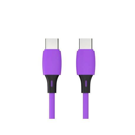 CABLE USB-C A USB-C Q-CONNECT PVC LONGITUD 2M MORADO