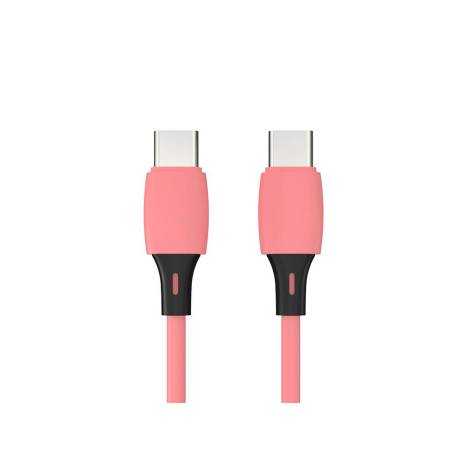 CABLE USB-C A USB-C Q-CONNECT PVC LONGITUD 1M ROSA