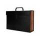 MALETIN LIDERPAPEL CON FUELLE Y ASA CARTON FORRADO 19 DEPARTAMENTOS 255X390X120 MM COLOR NEGRO