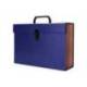 MALETIN LIDERPAPEL CON FUELLE Y ASA CARTON FORRADO 19 DEPARTAMENTOS 255X390X120 MM COLOR AZUL