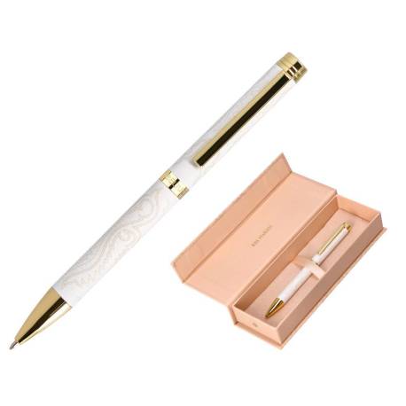 BOLIGRAFO BELIUS WILD WEST ALUMINIO COLOR CREMA DORADO TINTA COLOR AZUL CAJA DE DISEÑO