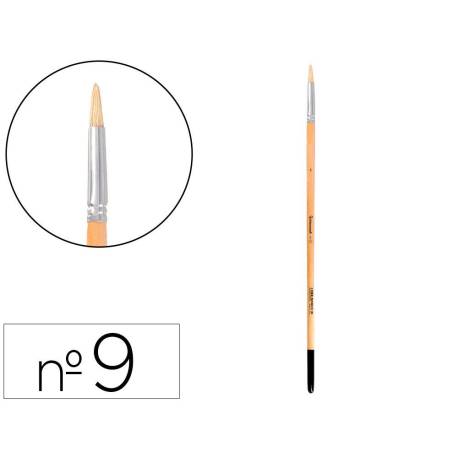 PINCEL PARA PINTURA AL OLEO Y ACRILICA LIDERPAPEL N 9 PUNTA REDONDA DE PELO DE CERDA CERTIFICADO FSC