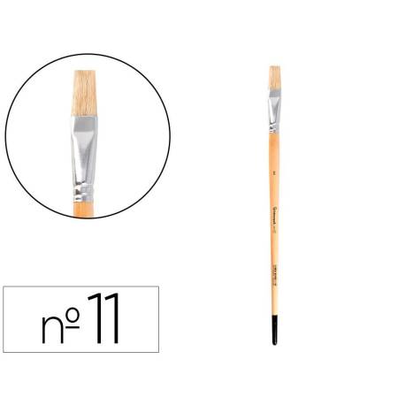 PINCEL PARA PINTURA AL OLEO Y ACRILICA LIDERPAPEL N 11 PUNTA PLANA DE PELO DE CERDA CERTIFICADO FSC