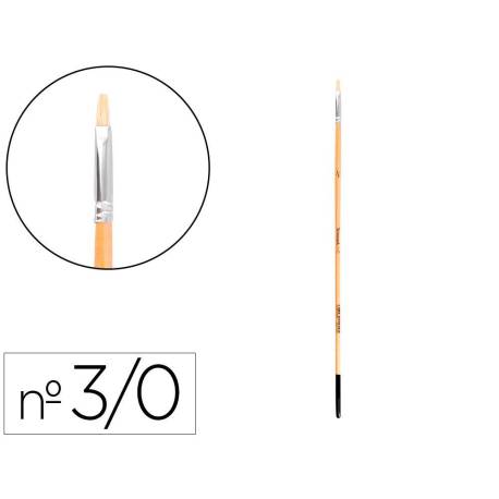 PINCEL PARA PINTURA AL OLEO Y ACRILICA LIDERPAPEL N 000 PUNTA PLANA DE PELO DE CERDA CERTIFICADO FSC