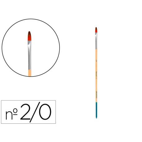 PINCEL PARA PINTURA ACRILICA Y ACUARELA LIDERPAPEL N 00 PUNTA FILBERT / LENGUA GATO DE PELO SINTETICO CERTIFICADO