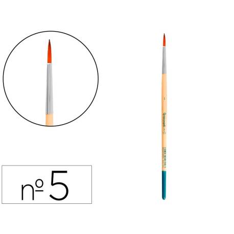 PINCEL PARA PINTURA ACRILICA Y ACUARELA LIDERPAPEL N 5 PUNTA REDONDA DE PELO SINTETICO CERTIFICADO FSC
