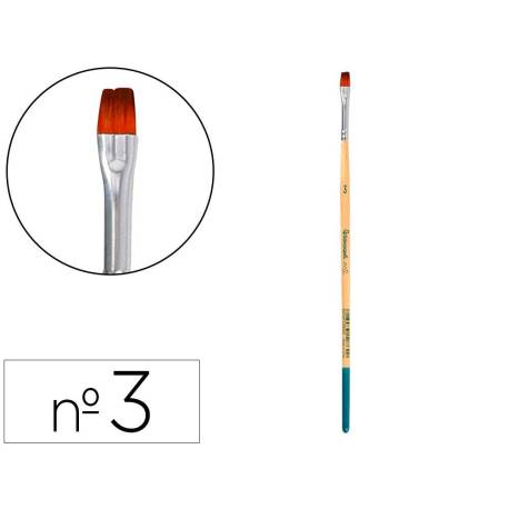 PINCEL PARA PINTURA ACRILICA Y ACUARELA LIDERPAPEL N 3 PUNTA PLANA DE PELO SINTETICO CERTIFICADO FSC