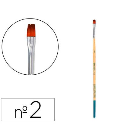 PINCEL PARA PINTURA ACRILICA Y ACUARELA LIDERPAPEL N 2 PUNTA PLANA DE PELO SINTETICO CERTIFICADO FSC