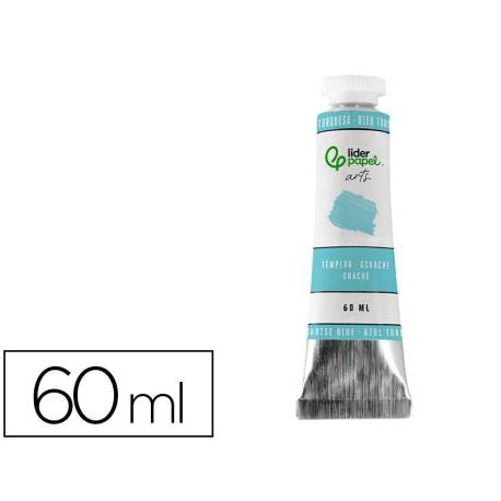 PINTURA GOUACHE/TEMPERA LIDERPAPEL TUBO DE ALUMINIO DE 60 ML COLOR AZUL TURQUESA