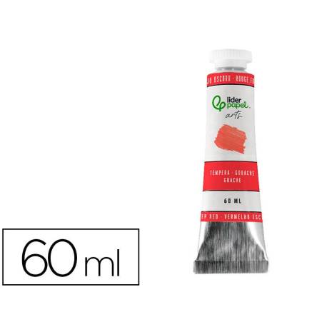 PINTURA GOUACHE/TEMPERA LIDERPAPEL TUBO DE ALUMINIO DE 60 ML COLOR ROJO OSCURO