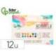 ACUARELA LIDERPAPEL 12 COLORES CON PINCEL DE AGUA RELLENABLE ESTUCHE DE PLASTICO