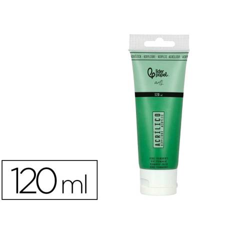 PINTURA ACRILICA LIDERPAPEL TUBO DE PLASTICO DE 120 ML COLOR VERDE PERMANENTE