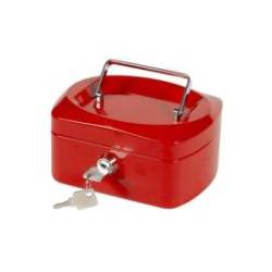 Caja caudales Q-Connect 6" 152x115x80 mm rojo con bandeja portamonedas