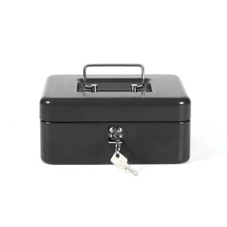 Caja caudales Q-Connect 8" 200x160x90 mm negro con bandeja portamonedas