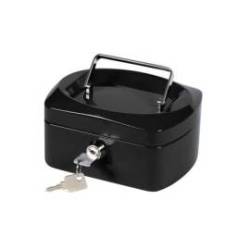 Caja caudales Q-Connect 6" 152x115x80 mm color negro con bandeja portamonedas