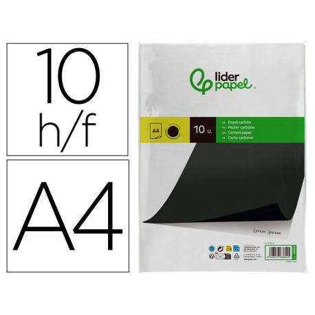 Papel Carbon Negro Din A4 Film Bolsa 10 unidades Liderpapel