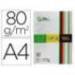 Papel Liderpapel Colores Surtidos 80 g/m2 A4 100 hojas