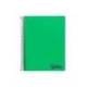 CUADERNO ESPIRAL LIDERPAPEL A7 MICRO WONDER TAPA PLASTICO 100H 90GR CUADRO 5MM 4 BANDAS COLOR VERDE OSCURO